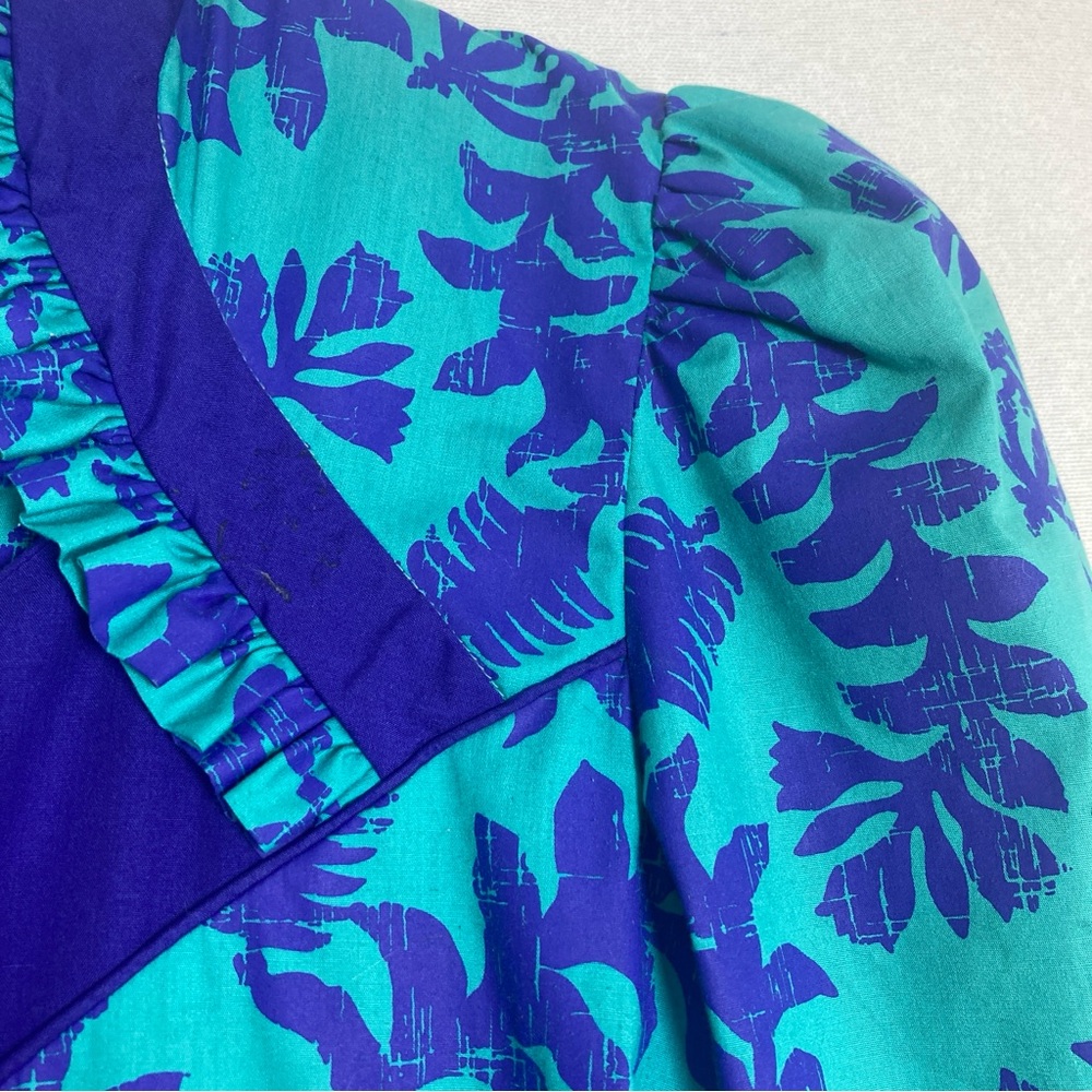 Hawaiian Heritage Women’s Sheath Dress 3/4 Raglan Sleeves Green Purple Sz6 - Picture 6 of 16